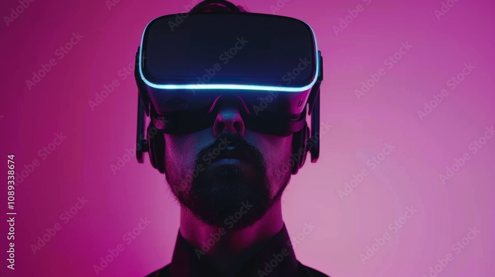 A person in a medium shot, wearing virtual reality VR glasses and experiencing immersive digital content.
A person in a medium shot, wearing virtual reality VR glasses and experiencing immersive digital content.