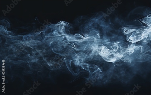 White smoke on a black background .