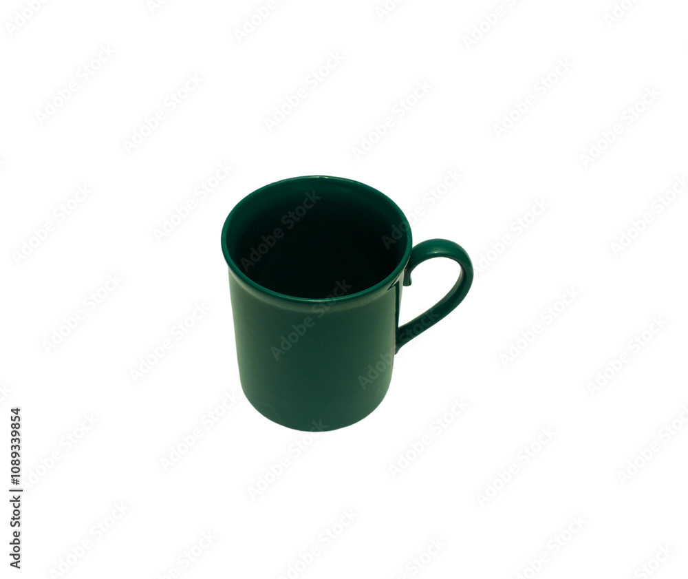 Green empty cup. Isolated on a white background Green empty cup. Isolated on a white background