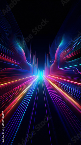 digital background with glowing lines, vertical