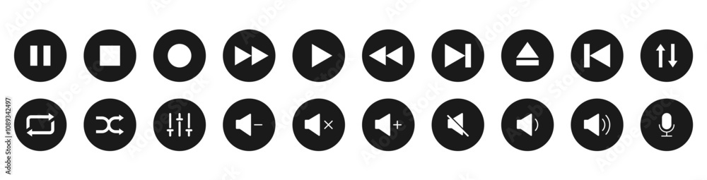 audio video player button icon audio video player button icon