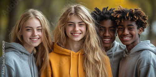 Lächelnde Teenager in lockerer Atmosphäre