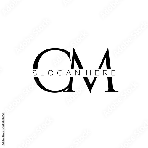 CM initial monogram logo with bussines style dsign