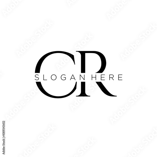 CR initial monogram logo with bussines style dsign