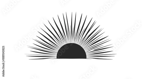 Minimalistic Sun Rays Sunburst Silhouette