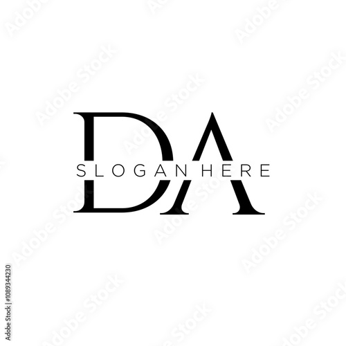 DA initial monogram logo with bussines style dsign