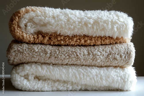 Fresh soft folded towels isolated on white
