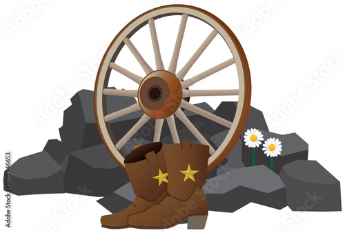 Cowboy Boots and Wagon Wheel