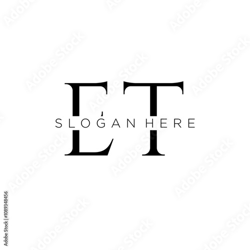 ET initial monogram logo with bussines style dsign