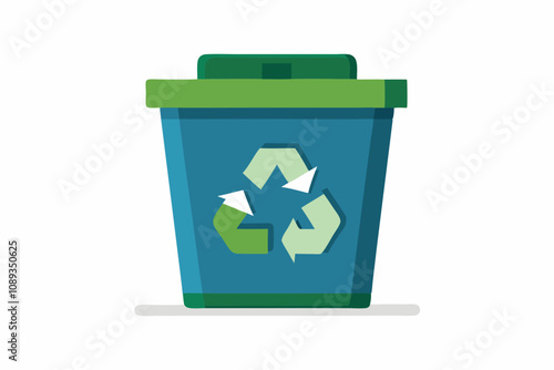 Recycle bin white back ground vector illustration
