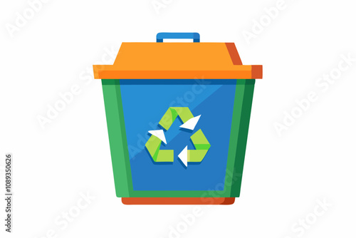 Recycle bin white back ground vector illustration