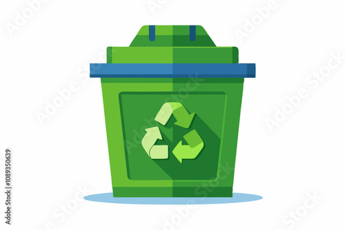 Recycle bin white back ground vector illustration