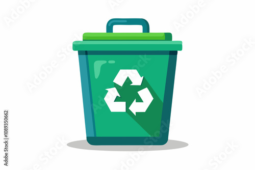 Recycle bin white back ground vector illustration