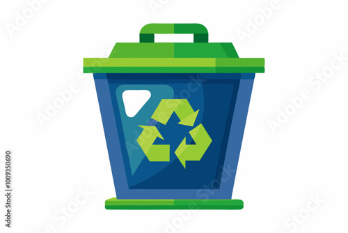 Recycle bin white back ground vector illustration photo