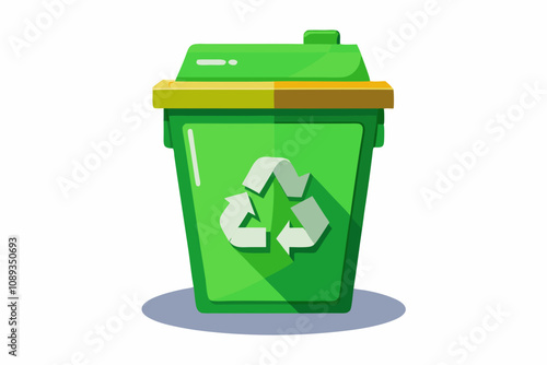 Recycle bin white back ground vector illustration