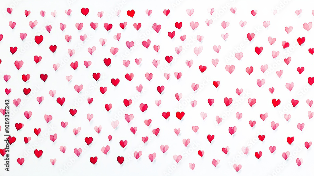 Colorful display of hearts creates a romantic atmosphere in daylight Colorful display of hearts creates a romantic atmosphere in daylight