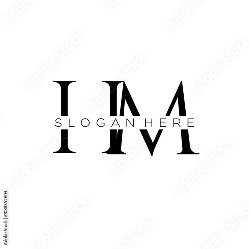 HM initial monogram logo with bussines style dsign