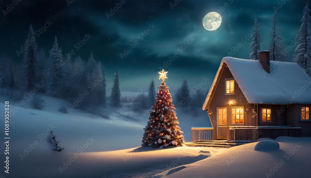 Countryside view at Christmas time Countryside view at Christmas time