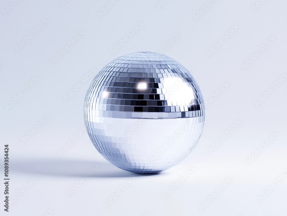 shiny disco ball reflecting light in a minimalist setting shiny disco ball reflecting light in a minimalist setting
