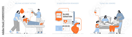 Blood Donor Day. Flat Vector Illustration