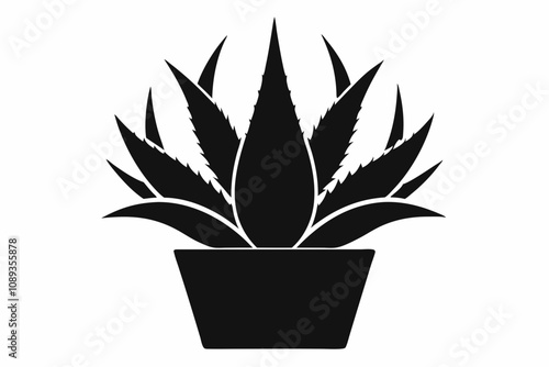 Aloe Vera Vector Silhouette, Agave plant vector, agave symbol