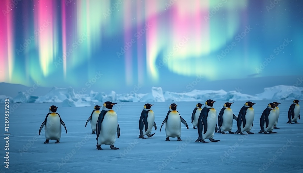 Obraz premium penguins in the snow