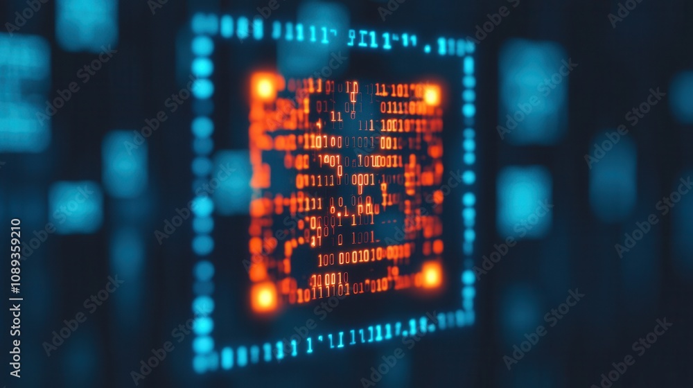 A vibrant, digital close-up of a microchip with glowing circuitry, representing technology and data processing. A vibrant, digital close-up of a microchip with glowing circuitry, representing technology and data processing.