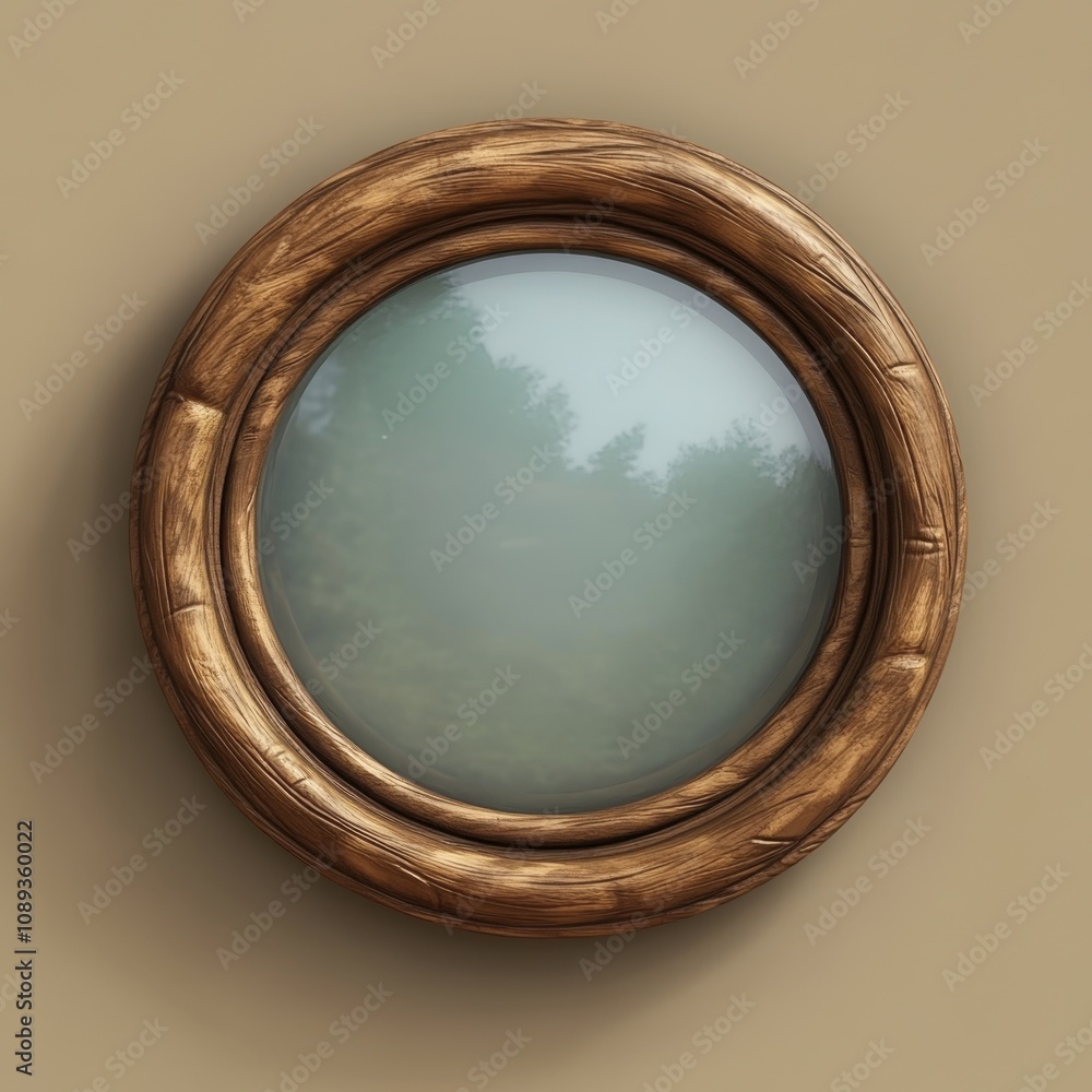 Tranquil Reflection: A Wooden Framed Mirror Capturing the Serenity of Nature Tranquil Reflection: A Wooden Framed Mirror Capturing the Serenity of Nature