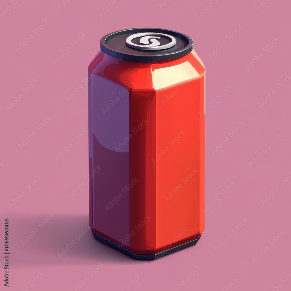 Vibrant Soda Can on a Pastel Pink Background Vibrant Soda Can on a Pastel Pink Background