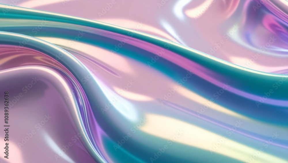 Abstract Digital Artwork with Iridescent Silk-like Texture Featuring Fluid Pastel Hues of Blue, Pink, Green, and Purple in a Glossy, Wave-like Pattern Abstract Digital Artwork with Iridescent Silk-like Texture Featuring Fluid Pastel Hues of Blue, Pink, Green, and Purple in a Glossy, Wave-like Pattern