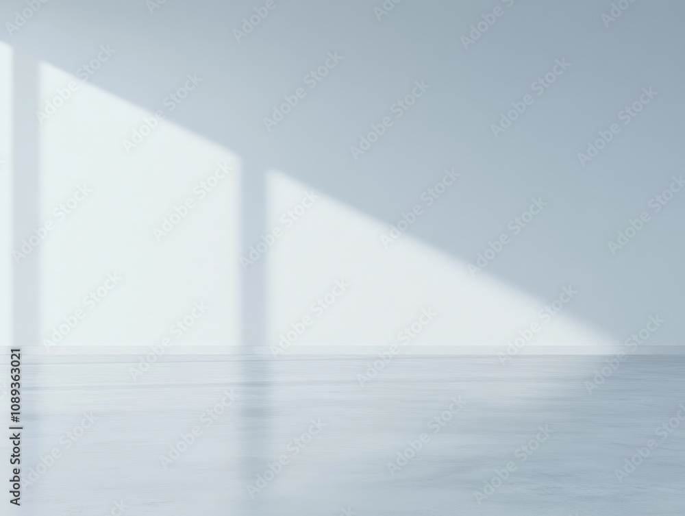 minimalist interior with natural light and shadows