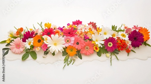 Vibrant Tropical Flower Mandala Arrangement on White Sand