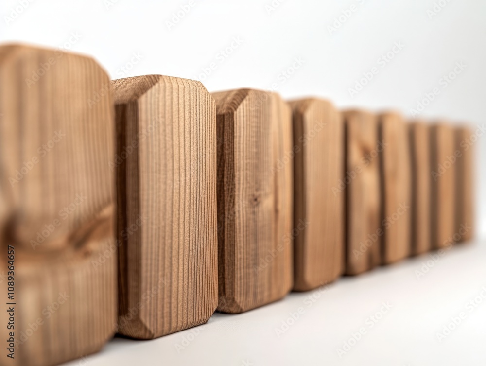 wooden blocks arranged in a row for creative design and construction projects wooden blocks arranged in a row for creative design and construction projects