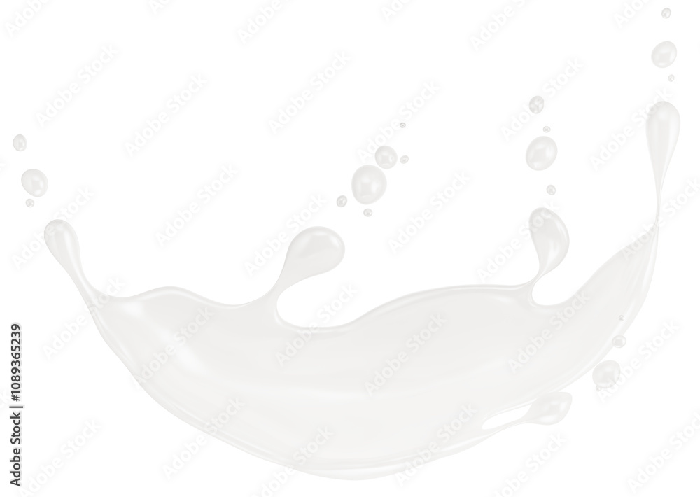 Obraz premium milk splash isolated on a white background. 3d render