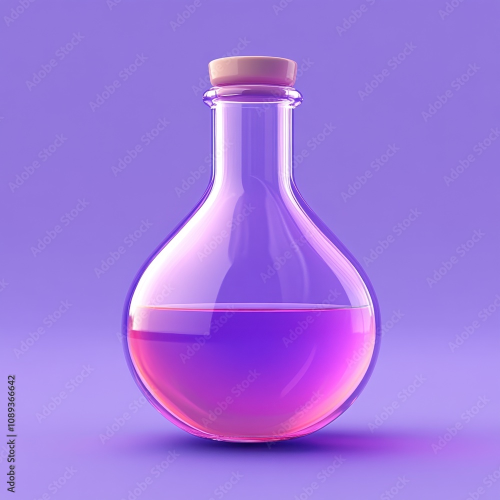 Vibrant Purple Glass Potion Bottle Vibrant Purple Glass Potion Bottle