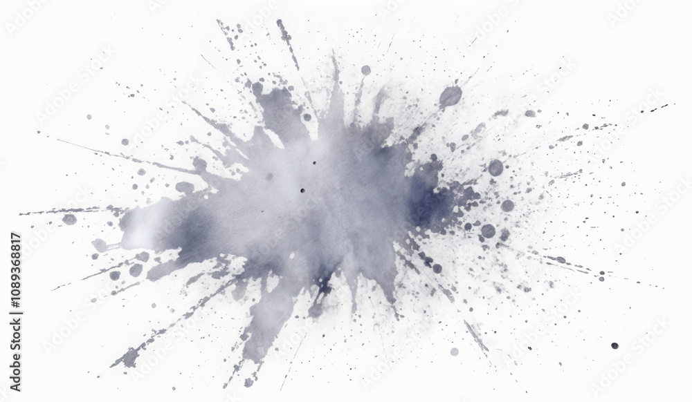 Silver watercolor splash on white Silver watercolor splash on white