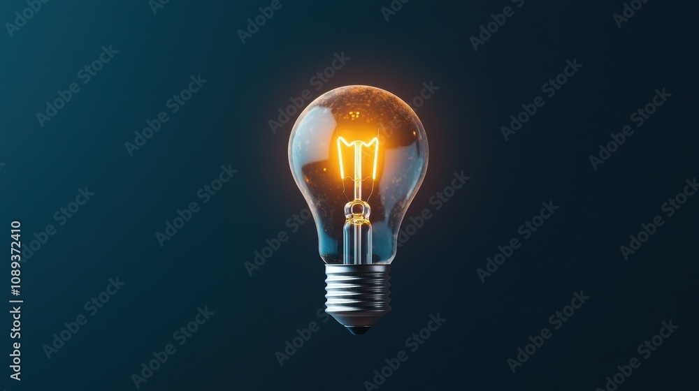 A single, brightly lit light bulb stands out against a dark background, its filament glowing with the power of a new idea, representing innovation and creativity. A single, brightly lit light bulb stands out against a dark background, its filament glowing with the power of a new idea, representing innovation and creativity.