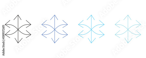Versatile line icon vector set, versatile icons flat illustration isolated on white background.