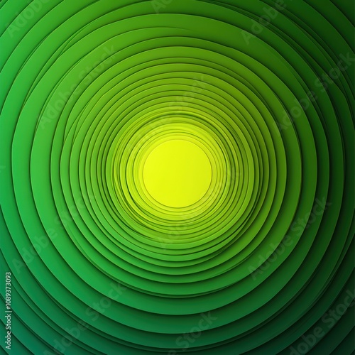 Abstract Green Concentric Circles Design Pattern