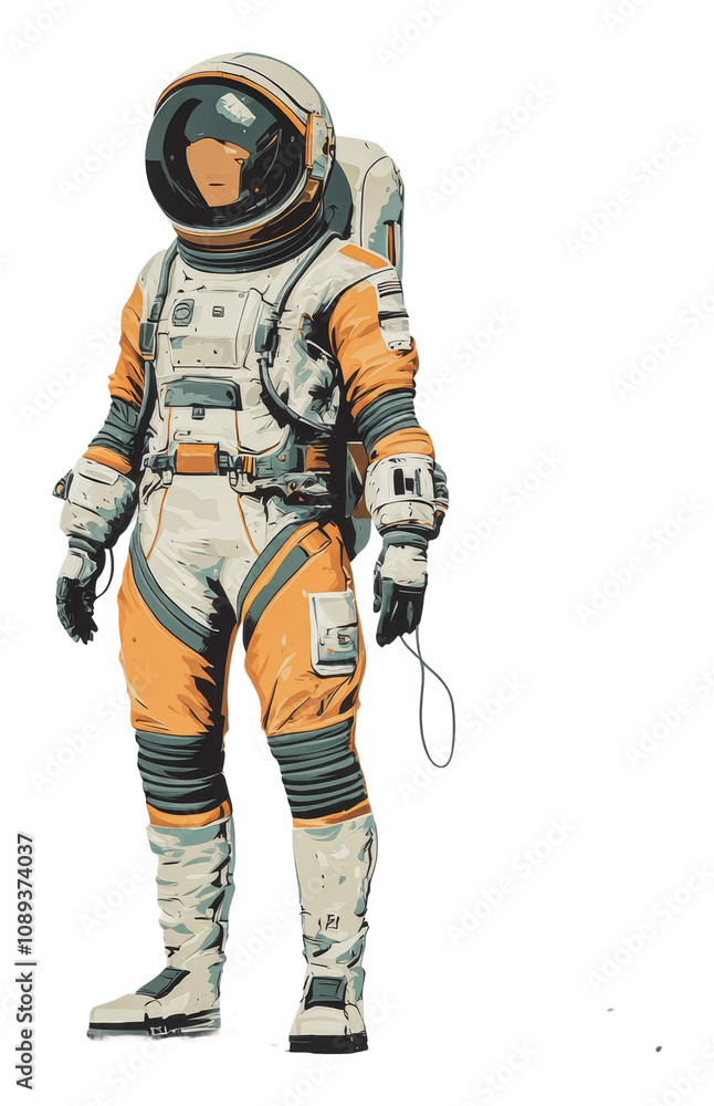 PNG Astronaut in a futuristic space suit design PNG Astronaut in a futuristic space suit design
