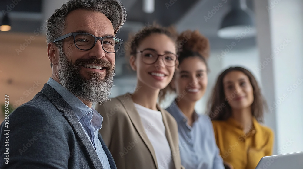 A confident leader shares their vision with the team, motivating them to strive for excellence in every project. A confident leader shares their vision with the team, motivating them to strive for excellence in every project.