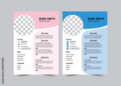 Clean and modern resume portfolio or cv template