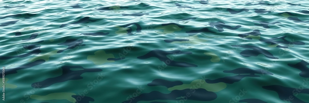Fototapeta premium Digital camouflage design with pixelated water features such as ripples and waves, digital background, ripples