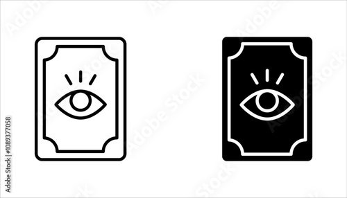 Tarot cards linear icon set. Magic and superstition. vector illustration on white background