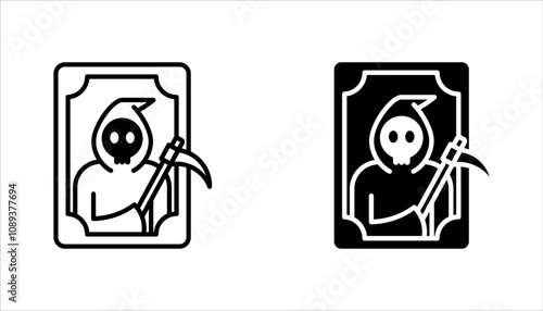 Tarot cards linear icon set. Magic and superstition. vector illustration on white background