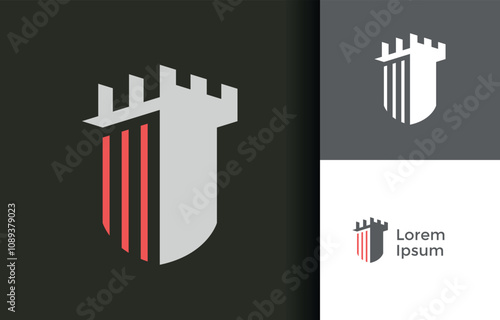 Strong fortress shield protection castle logo company, logo vector template design. Ready to use, easy for edit