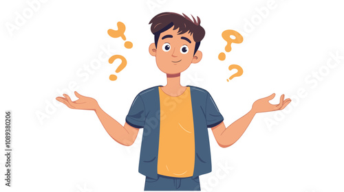 Confused business person shrugging shoulders, uncertain man concept