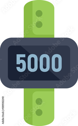 Fitness tracker is displaying the number 5000, indicating the user has reached their daily step goal