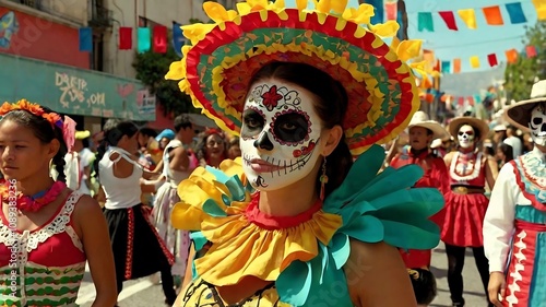 The Day of the Dead (Día de los Muertos) is a vibrant Mexican tradition that honors departed loved ones. Celebrated from October 31 to November 2, it blends ancient Aztec rituals with Catholic influen photo