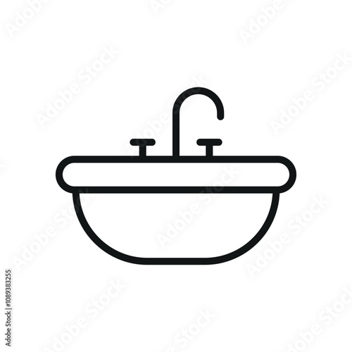 Sink icon features clean lines and elegance, enhancing any digital concept.